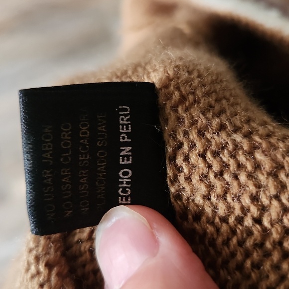 Apaza Alpaca Wool Blend Hoodie Tunic Sweater Llama Print Fringe Boho Small - Picture 8 of 11